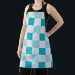 Weißes und blaues Karton Schürze<br><div class="desc">Cooles weißes und blaues Schachbrettmuster.</div>