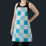 Weißes und blaues Karton Schürze<br><div class="desc">Cooles weißes und blaues Schachbrettmuster.</div>