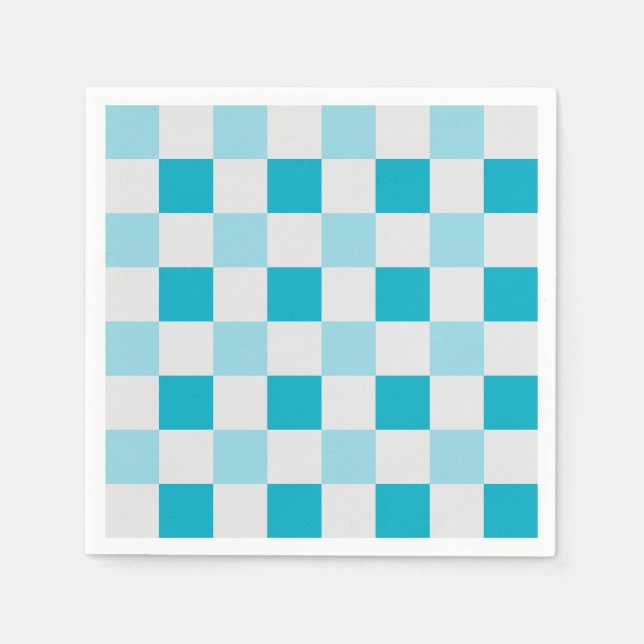 Weißes und blaues Karton Serviette (Vorderseite)