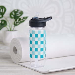 Weißes und blaues Karton Trinkflasche