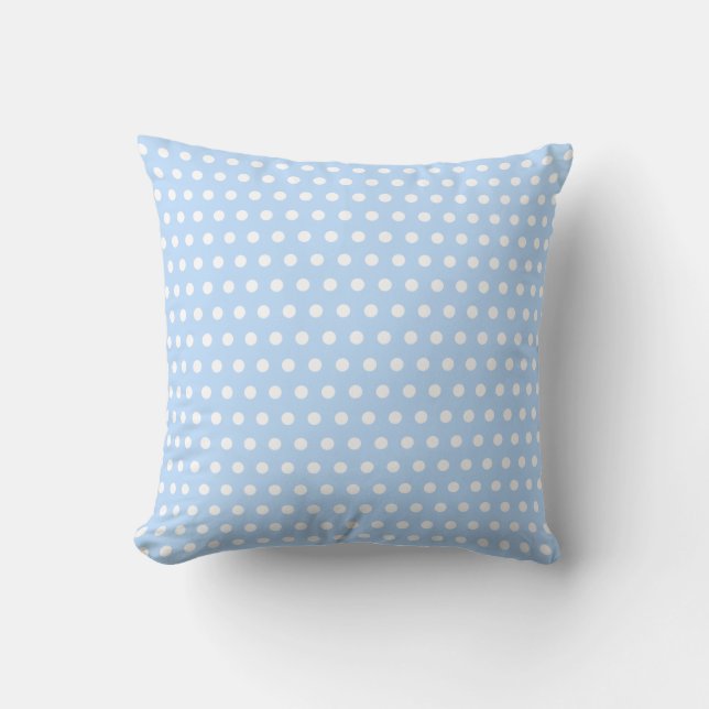 Weißes und blaues Tupfen-Muster. Spotty. Kissen (Vorderseite)