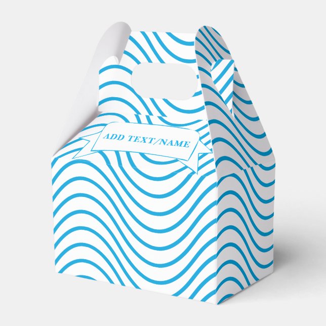 Weißes und blaues Wellenmuster Geschenkschachtel (Vorderseite)