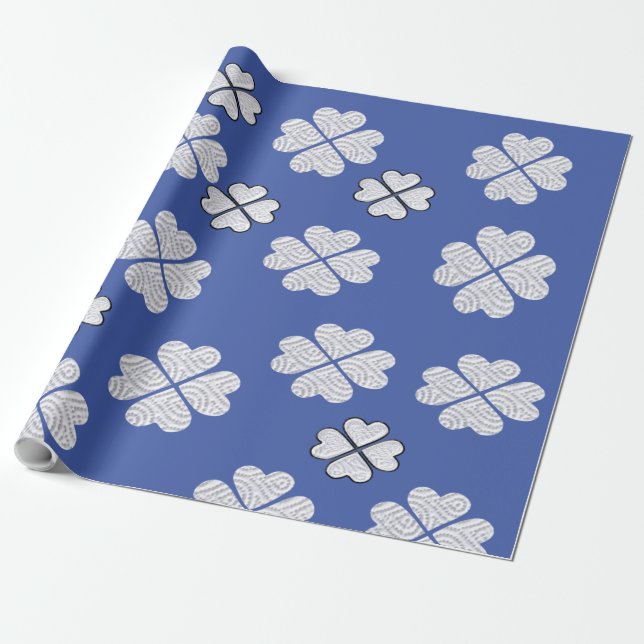 Weißes und blaues Wrapping-Papier Geschenkpapier (Ungerollt)