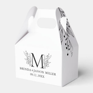 Weißes und Blaugraues Elegantes Monogramm, frisch  Geschenkschachtel