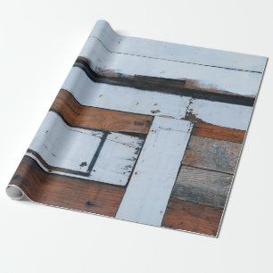 Weißes und braunes Holzbrett Geschenkpapier