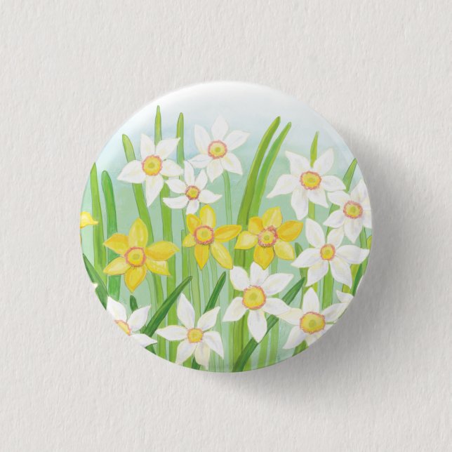 Weißes und gelbes Futter Button (Vorderseite)