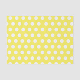 Weißes und gelbes Mittelpolka-Dot-Party Seidenpapier