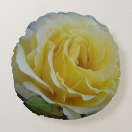 Weißes und gelbes Rosenwirbel Kissen