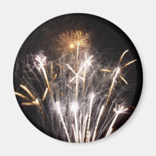 Weißes und goldenes Feuerwerk II Patriotische Feie Magnet