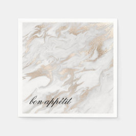 Weißes und goldmarmoriertes Papier Napkins Serviette