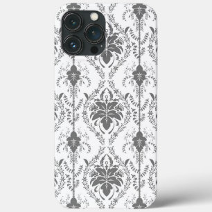 Weißes und graues Damaskus-Lochmuster Case-Mate iPhone Hülle