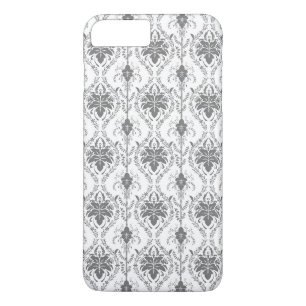 Weißes und graues Damaskus-Lochmuster Case-Mate iPhone Hülle