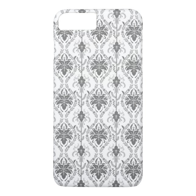 Weißes und graues Damaskus-Lochmuster Case-Mate iPhone Hülle (Rückseite)
