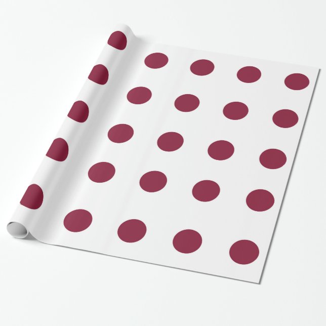 Weißes und kastanienbraunes Tupfen-Packpapier Geschenkpapier (Ungerollt)