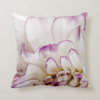 Weißes und lila Dahlie-Blumen-Kissen Kissen