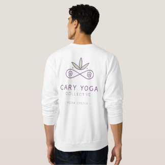 Weißes und lila einfaches Sweatshirt ohne Kapuze