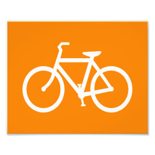 Weißes und oranges Fahrrad Fotodruck