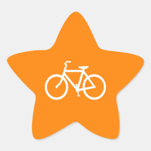 Weißes und oranges Fahrrad Stern-Aufkleber