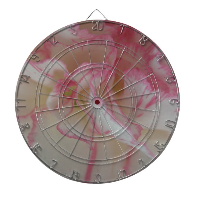 Weißes und rosa Carnation Dart Board Dartscheibe (vorne)