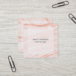 Weißes und Rose-Gold Wasserfarben-Marmorierung Quadratische Visitenkarte