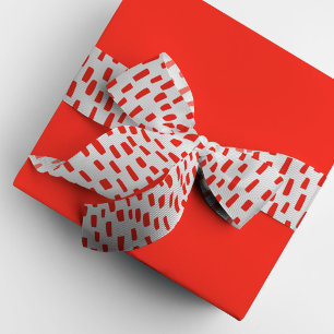Weißes und rotes Dashing Dots Grosgrain Ribbon Ripsband