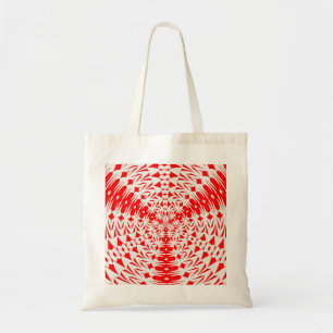 Weißes und rotes Goemetrie Kaleidoskop Tragetasche
