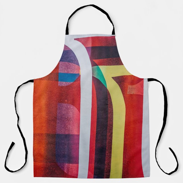 Weißes und rotes Textil Schürze (Vorderseite)