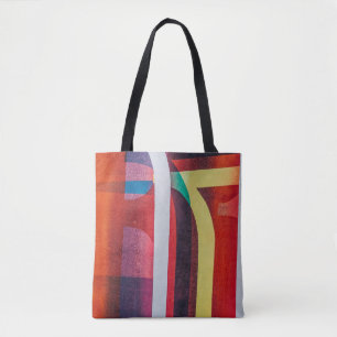 Weißes und rotes Textil Tasche