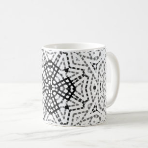 Weißes und schwarzes durchbrochenes geometrisches  kaffeetasse