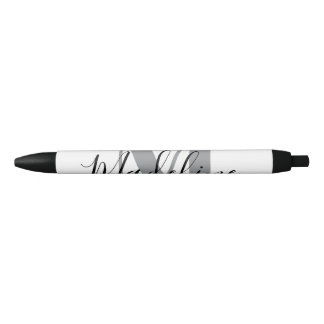 Weißes und schwarzes Monogramm Elegant Kugelschreiber