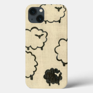 Weißes und schwarzes Schaf auf Creme Hintergrund Case-Mate iPhone Hülle