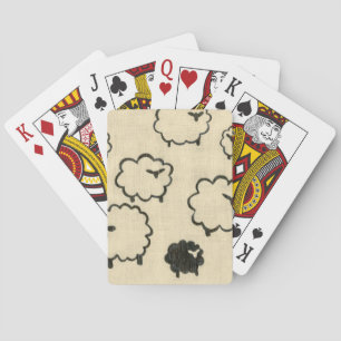 Weißes und schwarzes Schaf auf Creme Hintergrund Spielkarten