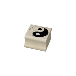 Weißes und schwarzes Yin-und-Yang-Symbol Gummistempel