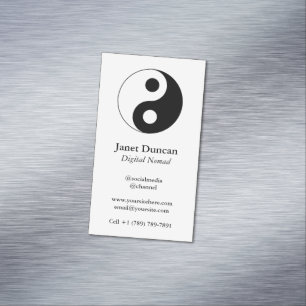 Weißes und schwarzes Yin und Yang Symbol Magnetische Visitenkarte
