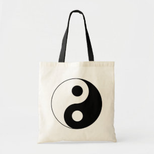 Weißes und schwarzes Yin und Yang Symbol Tragetasche