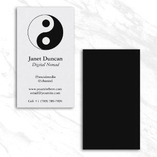 Weißes und schwarzes Yin und Yang Symbol Visitenkarte