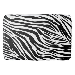 Weißes und schwarzes Zebrastreifenmuster Badematte