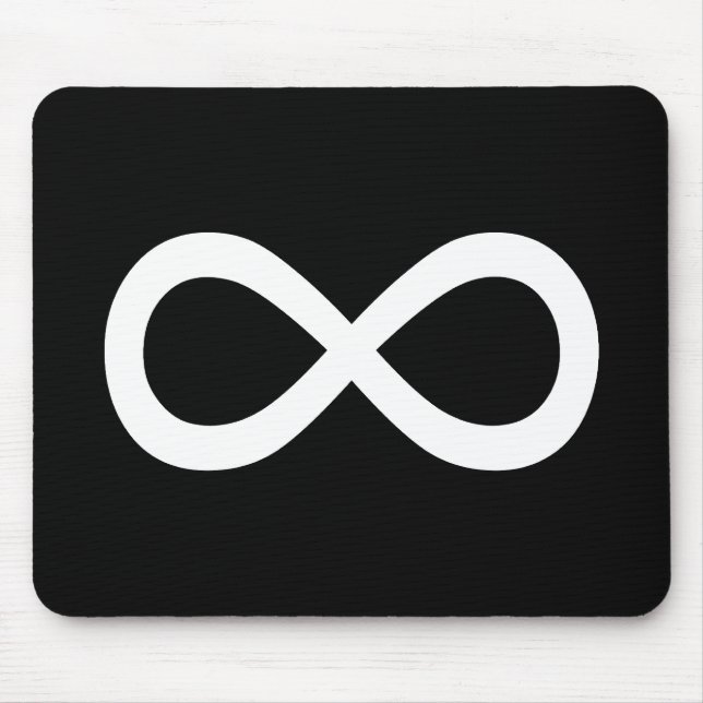 Weißes Unendlichkeitssymbol Mousepad (Vorne)