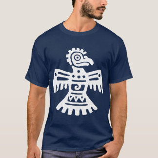 Weißes ursprüngliches aztekisches Vogel-Symbol T-Shirt
