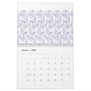 Weißes Verpackungspapier mit einem subtilen, sich  Kalender