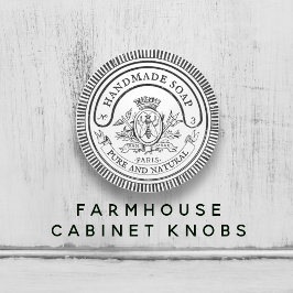 Weißes Vintages, handGezeichnet Seifenbad Keramikknauf