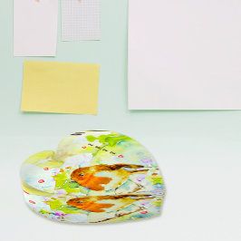 Weißes Vogelherz Paperweight Briefbeschwerer