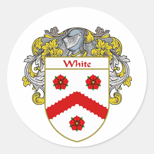 Weißes Wappen (überzogen) Runder Aufkleber (Vorderseite)