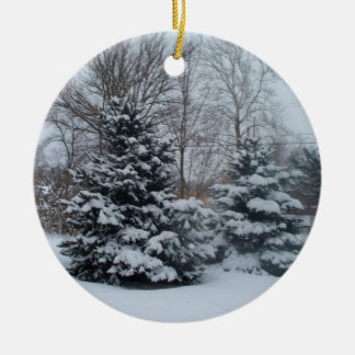 Weißes Weihnachten Keramik Ornament