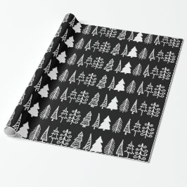 Weißes Weihnachtsbaum-niedliches Geschenkpapier