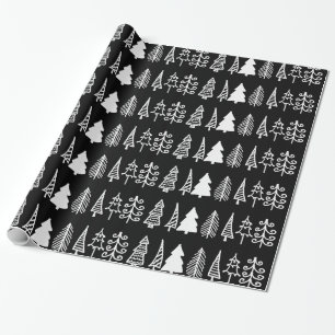 Weißes Weihnachtsbaum-niedliches Geschenkpapier