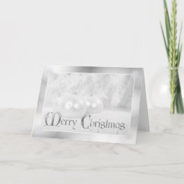 Weißes Weihnachtsfeiertags-Gruß Feiertagskarte