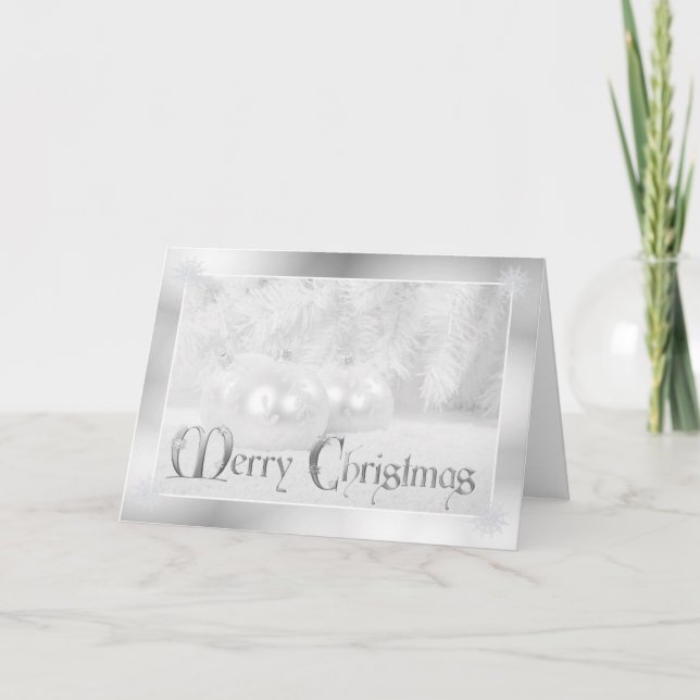 Weißes Weihnachtsfeiertags-Gruß Feiertagskarte (Vorderseite)