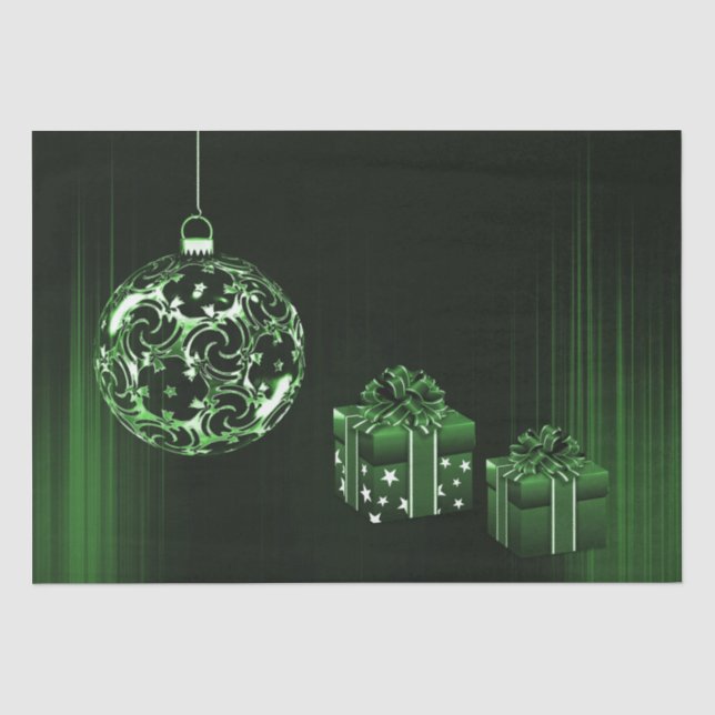 Weißes Weihnachtsgeschmuckpapier für den grünen Ur Seidenpapier (Vorderseite)