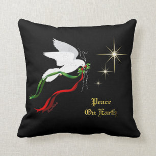 Weißes Weihnachtstaubenkissen Kissen